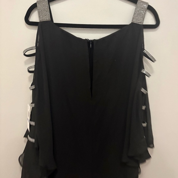 Elegant Black open sleeves with stones jumpsuit - Picture 14 of 14